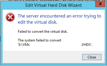 ошибка виртуального диска